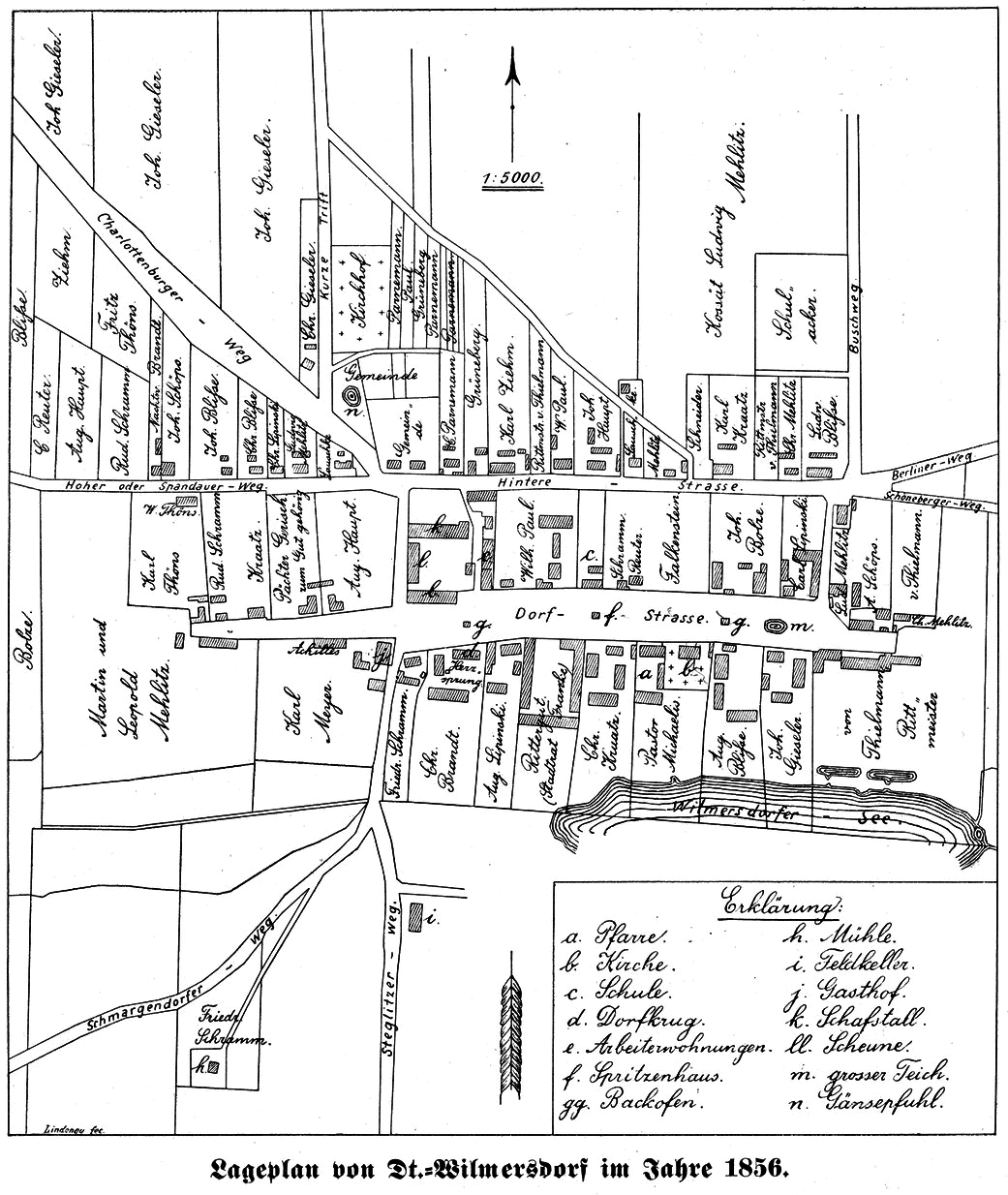 Lageplan im Jahre 1856
